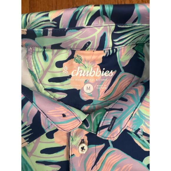 Chubbies "The Night Fauna" Performance Polo Tropical Men's Shirt- Size Medium - Picture 4 of 5